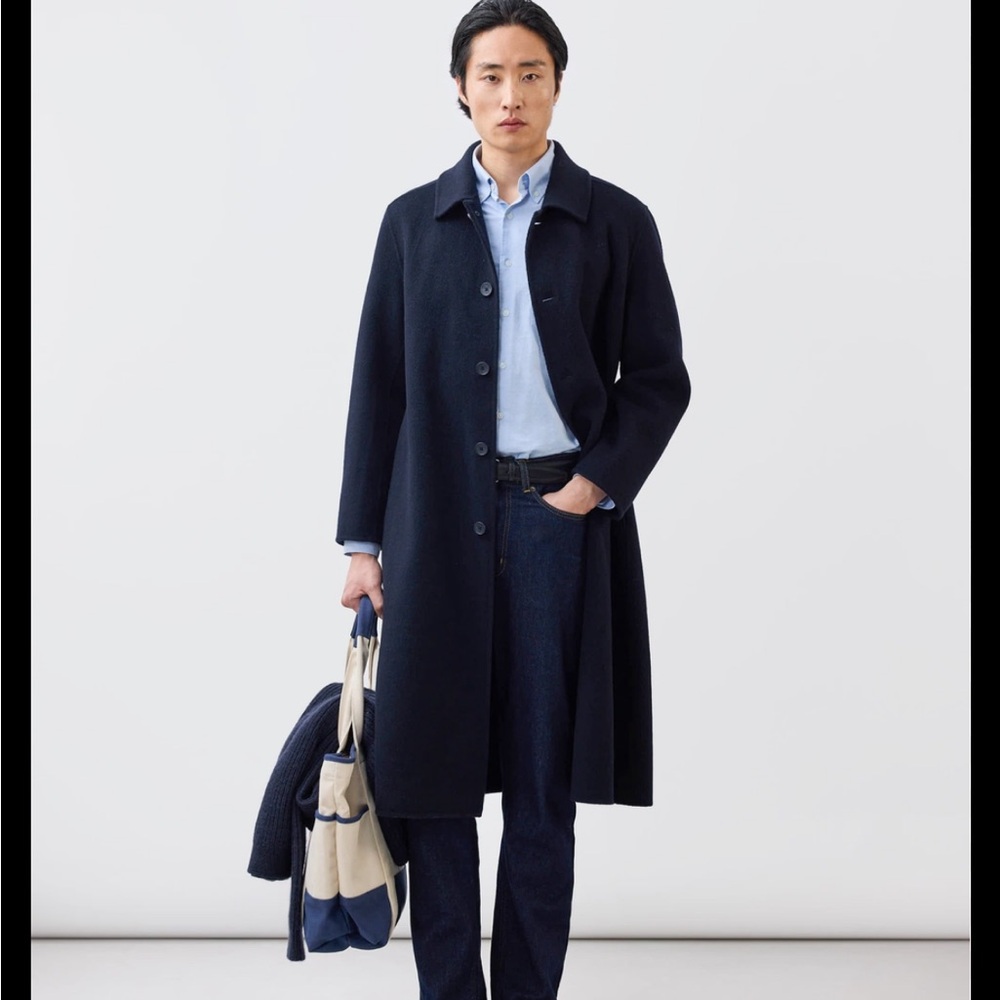 Burberry Men's Dark Blue Trench Coat